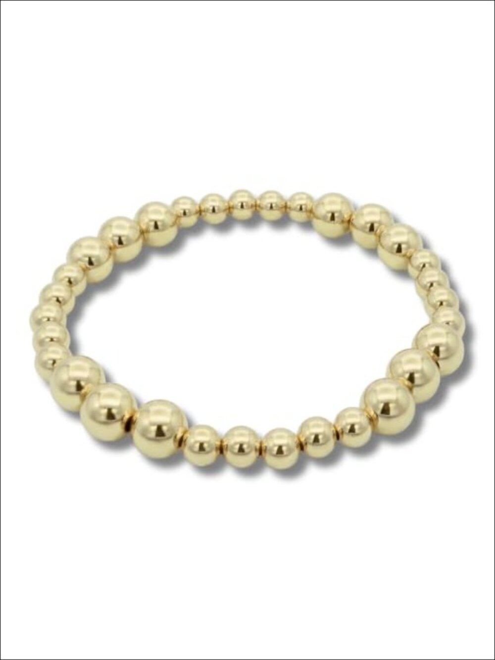 14k Gold Filled Mixed Bead Stretch Bracelet Stackable Dainty 8" Waterproof